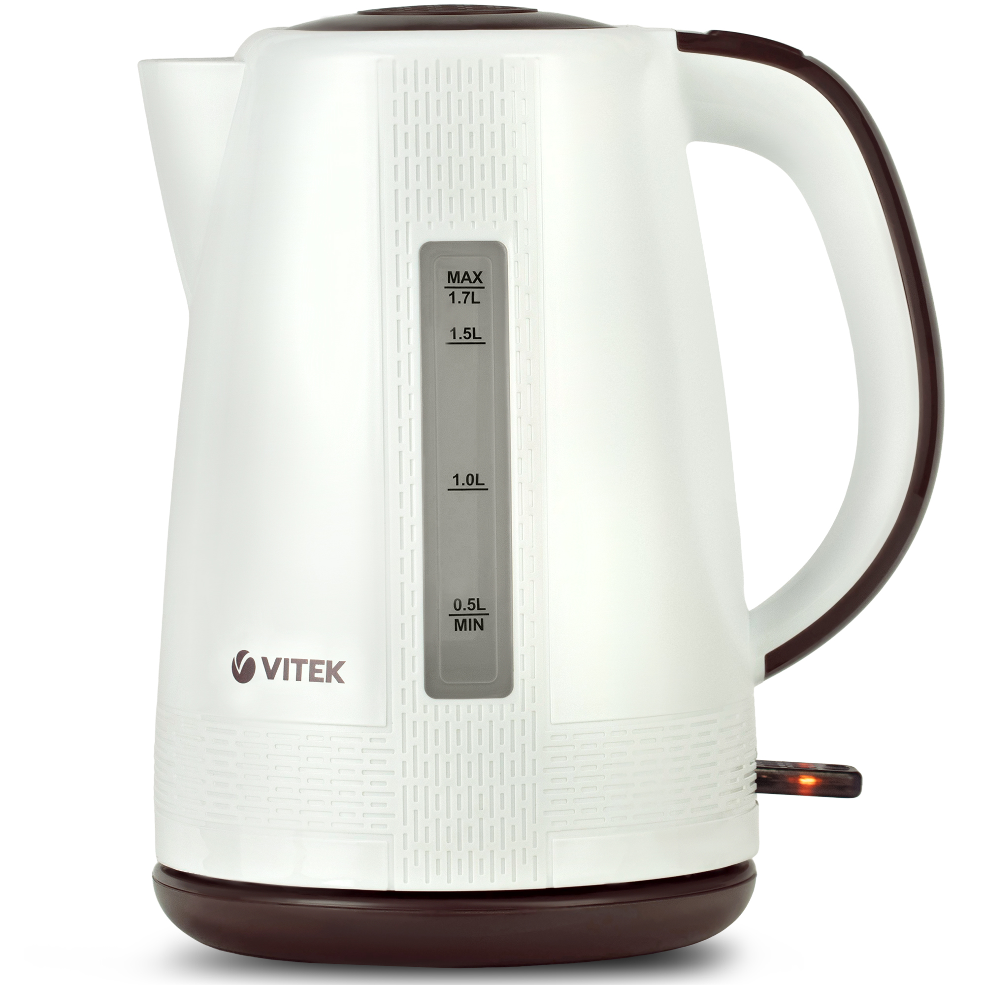 Чайник электрический VITEK VT-7055 W 1.7 л белый, коричневый кофемолка starwind sgp4422 белый коричневый