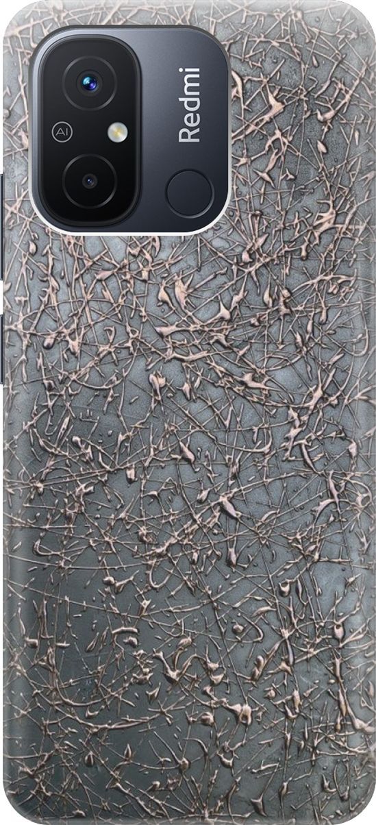 

Силиконовый чехол на Xiaomi Redmi 12C с принтом "Бронзовые брызги", Коричневый;серый, 158916