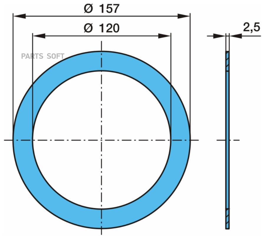 

BPW 0331097300 03.310.97.30.0 кольцо уплотнительное ступицы пластик 120x157x2.5 \BPW 1шт