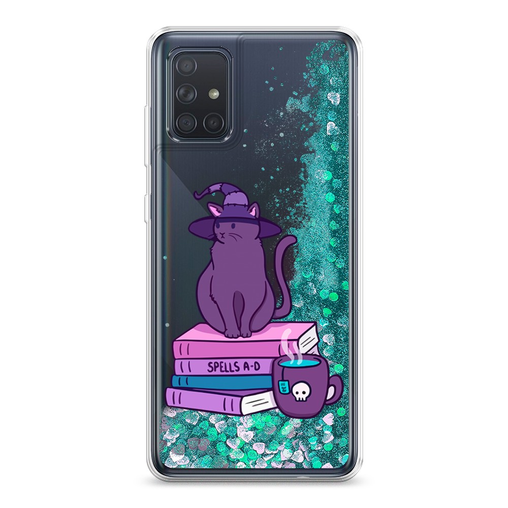 

Жидкий чехол с блестками "Magic Cat" на Samsung Galaxy A71, 29095-1