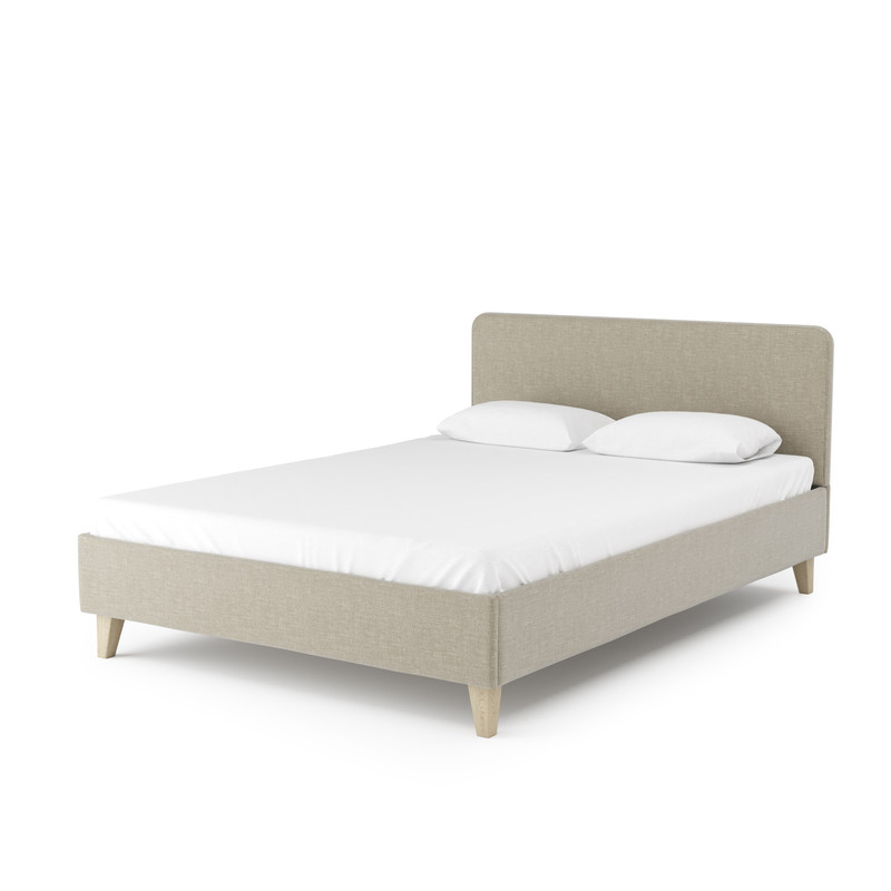 Кровать Salotti Сканди 160, рогожка, ткань Шифт, цвет бежевый