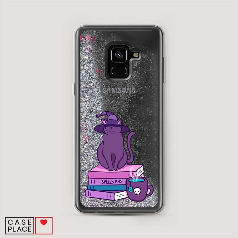

Жидкий чехол с блестками "Magic Cat" на Samsung Galaxy A8 2018, 25491-1