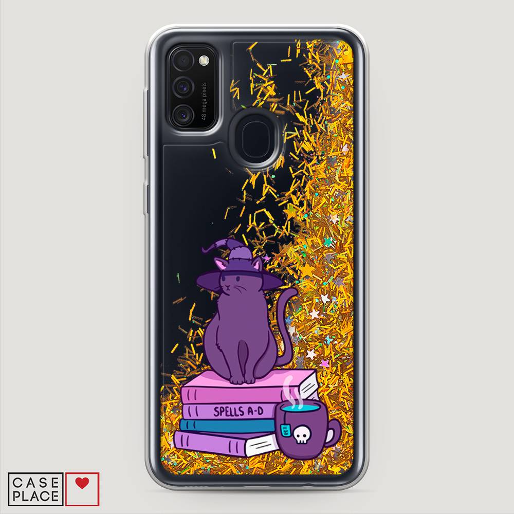 

Жидкий чехол с блестками "Magic Cat" на Samsung Galaxy M21, 29790-1