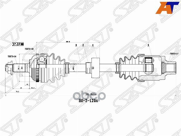 

Привод В Сборе Fr Lh Honda Cr-V Rd1 96-99(Без Подвесного Подшипника) Sat HO-5-120A