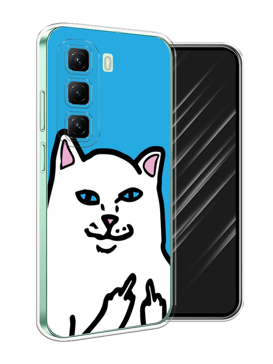 

Чехол Awog на Infinix Hot 50 4G "Кот жесть", Белый;голубой;черный, 3106550-1