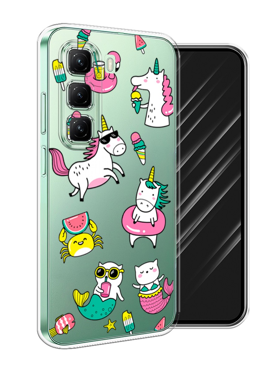 

Чехол Awog на Infinix Hot 50 4G "На отдыхе", Белый;бирюзовый;розовый, 3106550-1