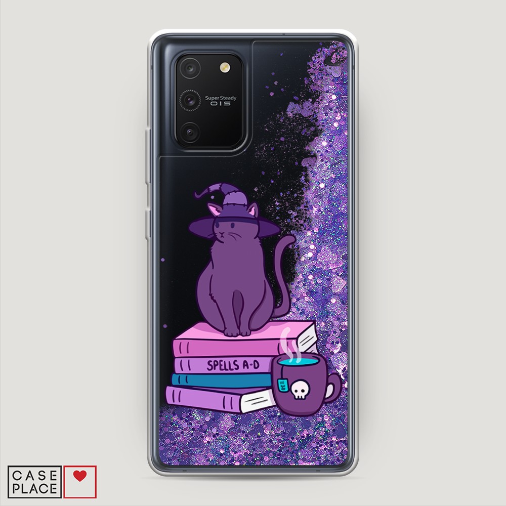 фото Жидкий чехол с блестками "magic cat" на samsung galaxy s10 lite awog