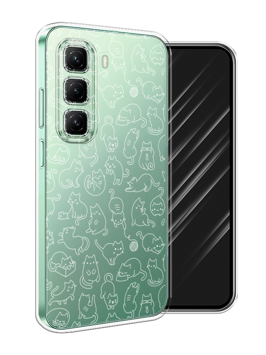 

Чехол Awog на Infinix Hot 50 4G "Шкодливые котики", Прозрачный;бежевый, 3106550-1