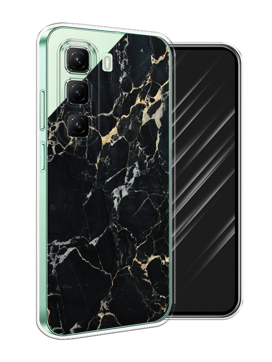 

Чехол Awog на Infinix Hot 50 4G "Черный мрамор уголок", Черный;золотистый, 3106550-1