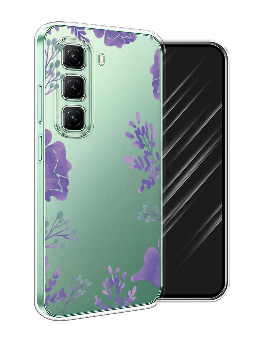 

Чехол Awog на Infinix Hot 50 4G "Сиреневая цветочная рамка", Прозрачный;фиолетовый, 3106550-1