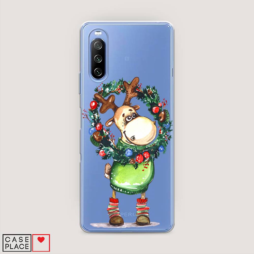 

Чехол на Sony Xperia 10 III "Олень с новогодним венком", 54950-4