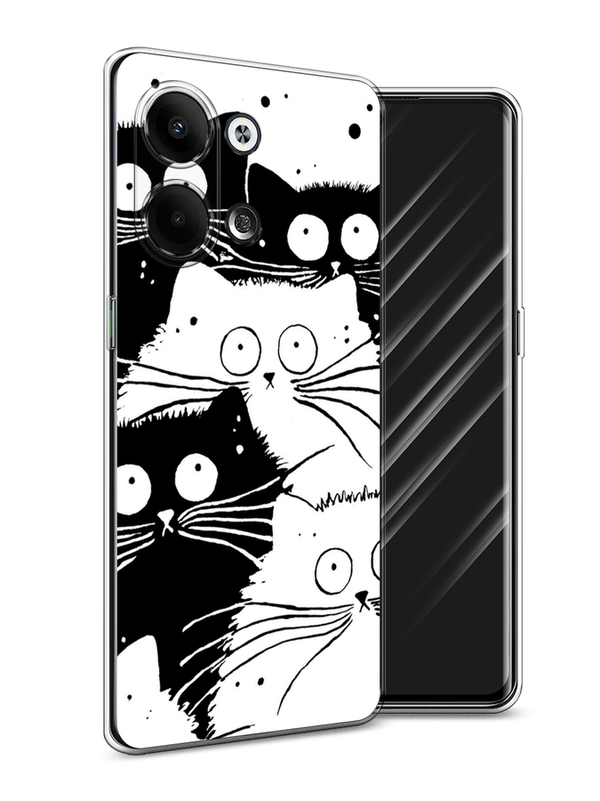 

Чехол Awog на Oppo Reno 9 "Коты черно-белые", Черный;белый, 2512750-2