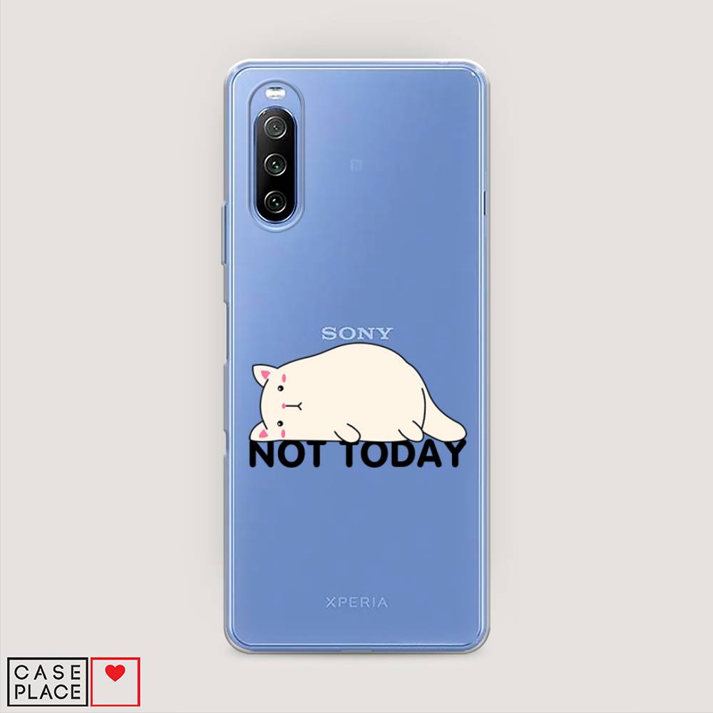 

Чехол на Sony Xperia 10 III "Cat not today", Белый;розовый;черный, 54950-1