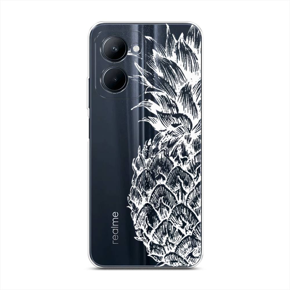 

Чехол Awog на Realme C33 "Ананас графика белая", Белый, 2511350-10