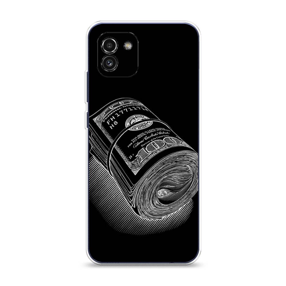 

Чехол Awog на Samsung Galaxy A03 / Самсунг A03 "Кубышка денег", Черный;серебристый, 2104950-5