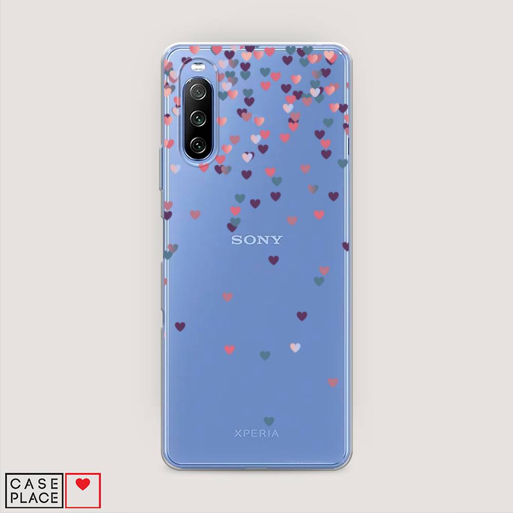 

Чехол на Sony Xperia 10 III "Посыпка сердечки", Розовый;фиолетовый, 54950-3