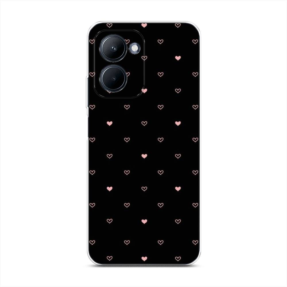 

Чехол Awog на Realme C33 "Черный фон и сердечки", Розовый;серый;черный, 2511350-3