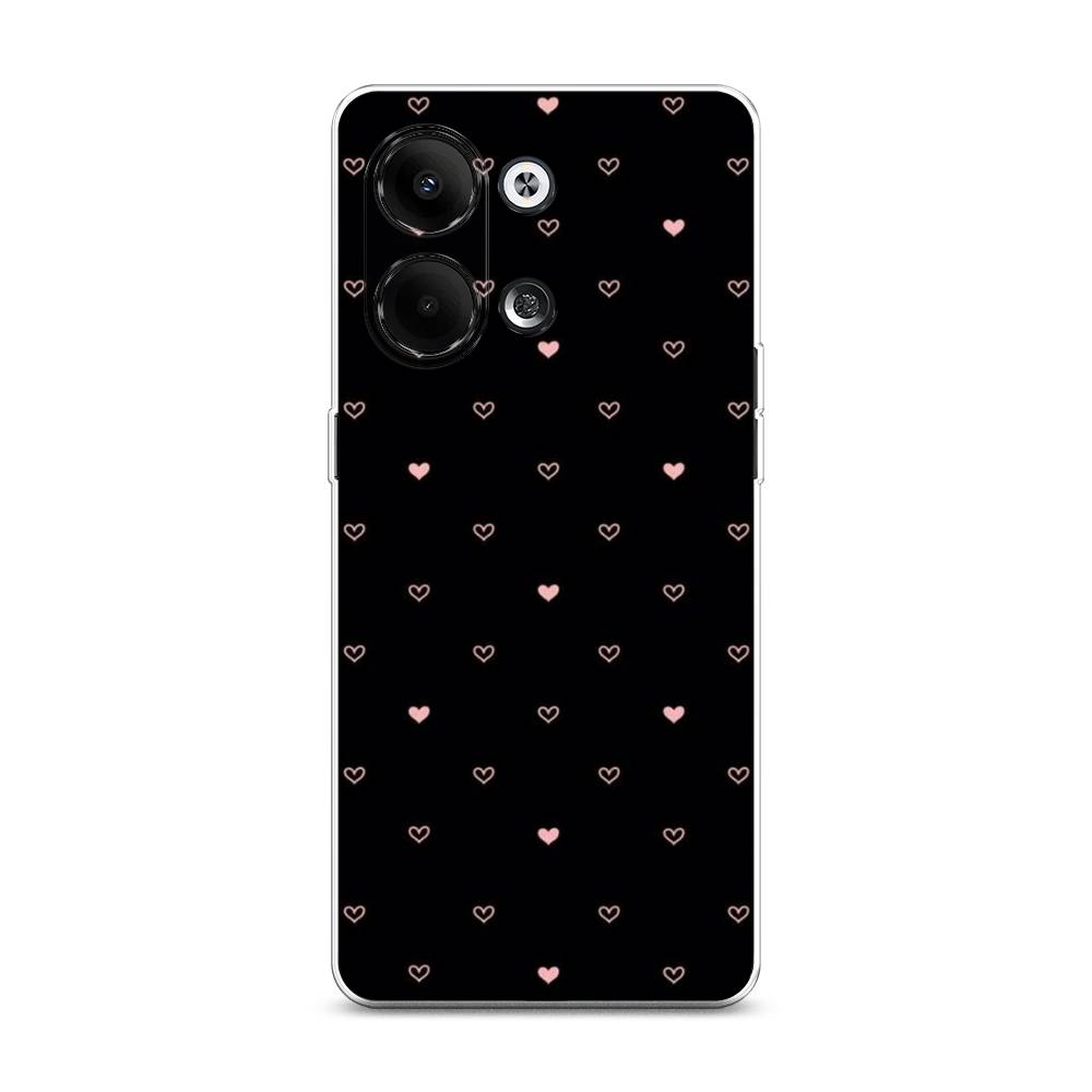 

Чехол Awog на Oppo Reno 9 "Черный фон и сердечки", Розовый;серый;черный, 2512750-3