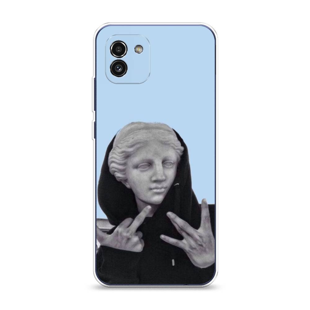 

Чехол Awog на Samsung Galaxy A03 / Самсунг A03 "SWAG статуя", Голубой, 2104950-9