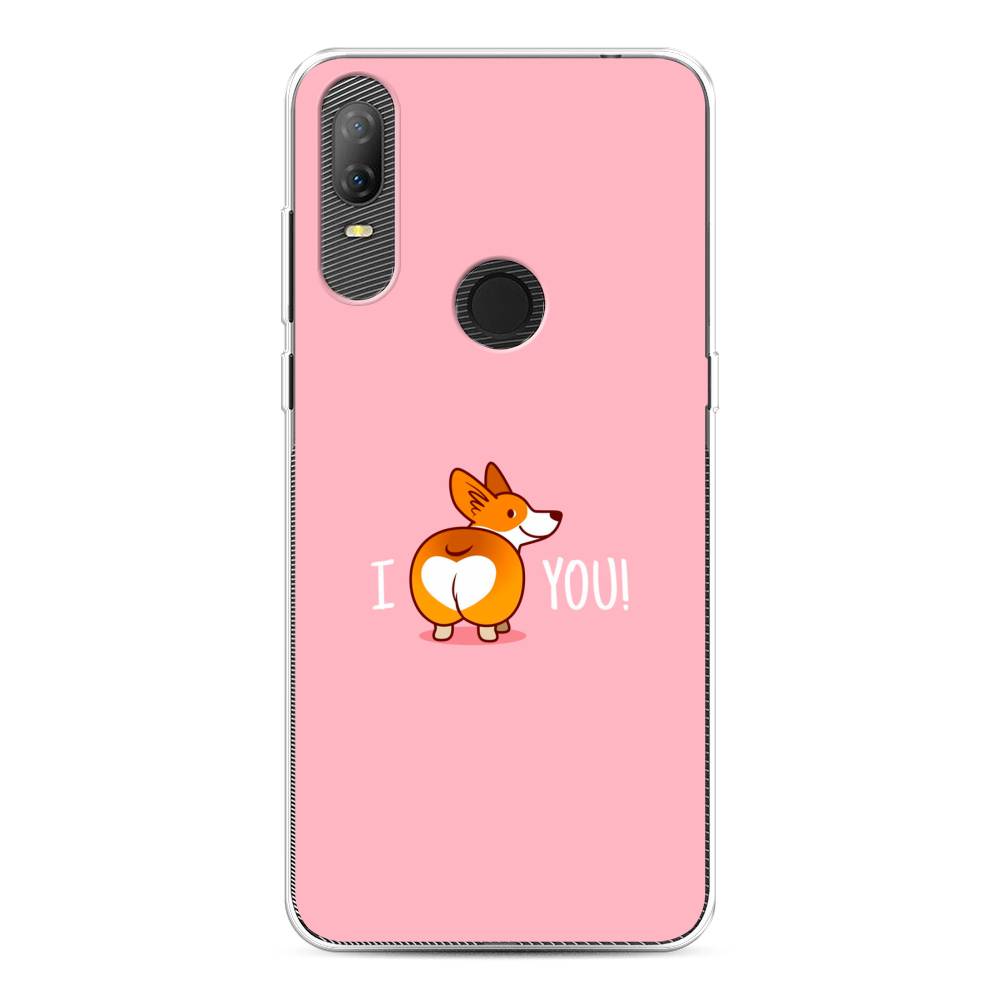 

Чехол на Alcatel 1V (2020) 5007U "Корги I love you", Розовый;коричневый;белый, 170950-1