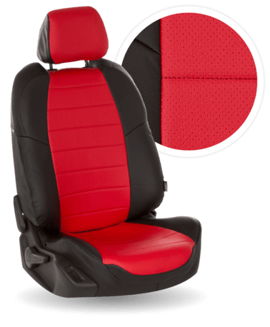 фото Чехлы для сидений автопилот hyundai santa fe iii 2012-2018| экокожа черный+красный