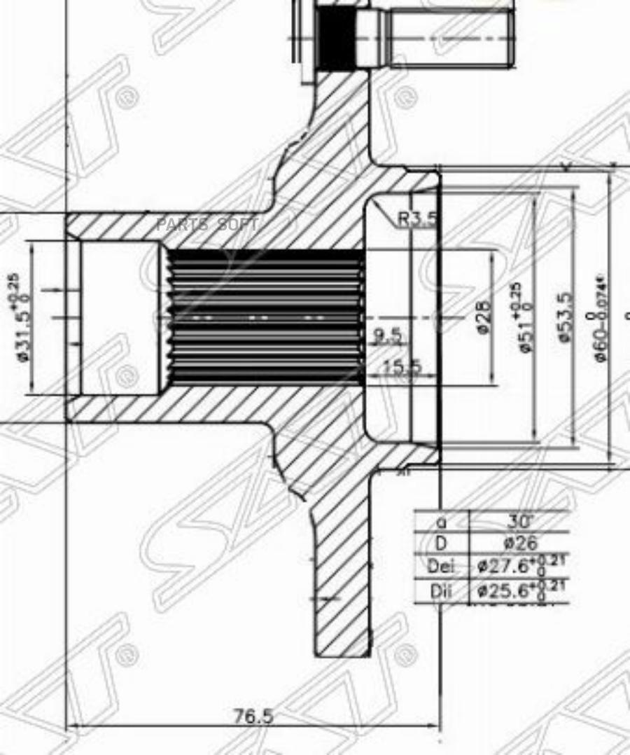 

Ступица Перед Toyota Camry Gracia/Harrier Sat St-43502-32070