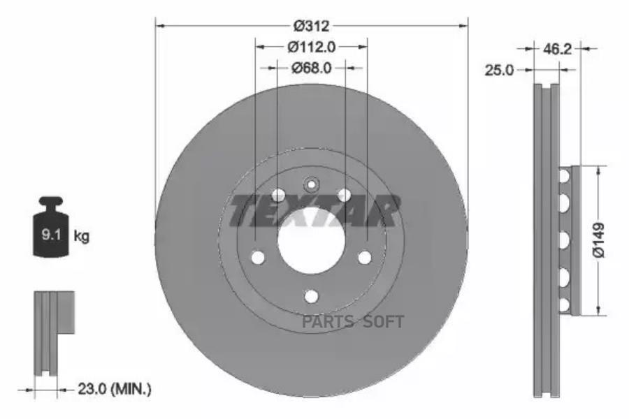 

Тормозной диск Textar 92106105