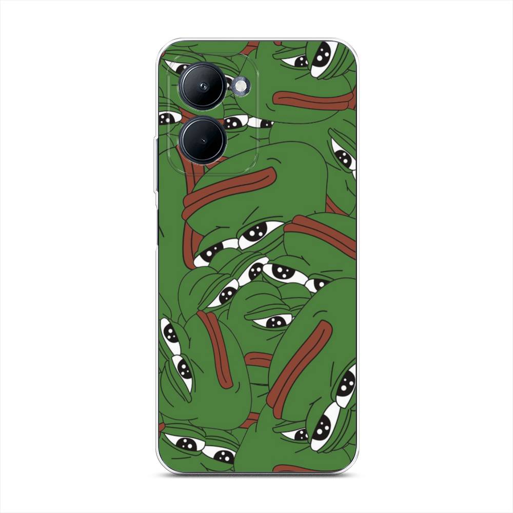 

Чехол Awog на Realme C33 "Печальный frog", Зеленый;белый, 2511350-9