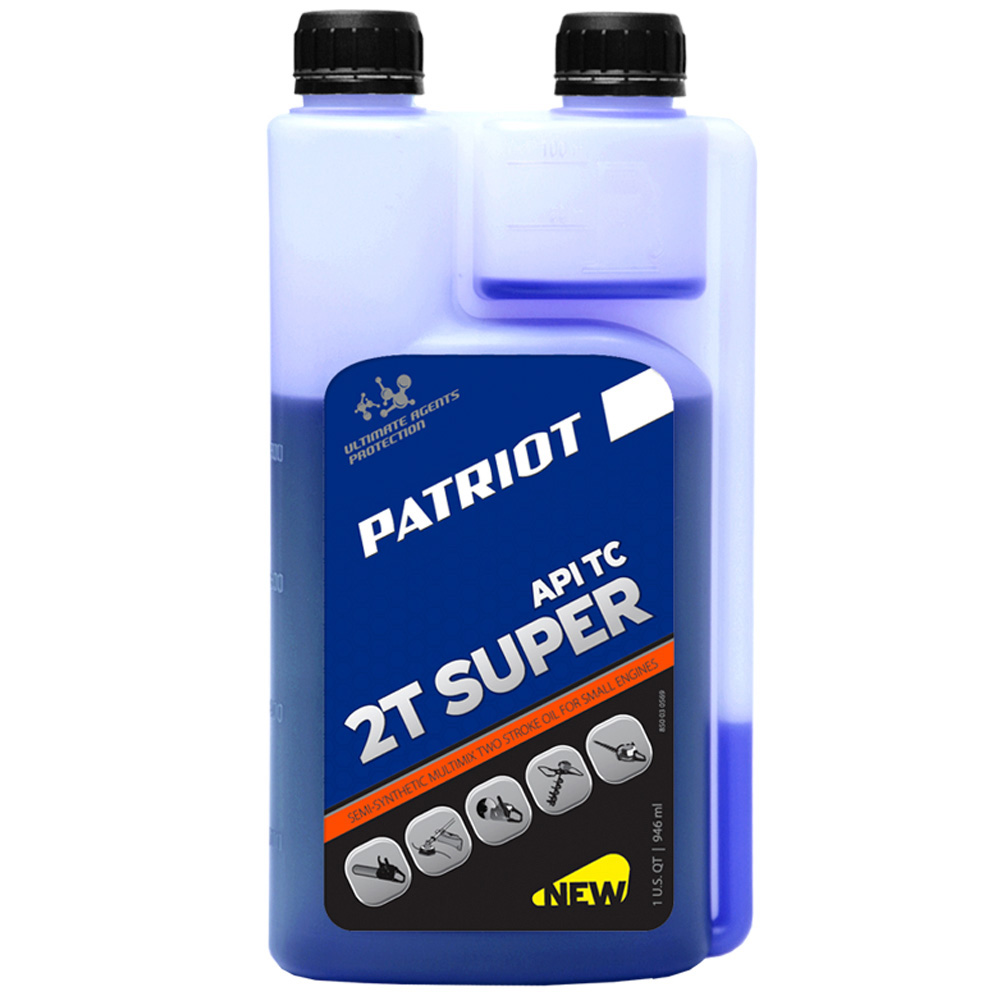 Масло моторное PATRIOT для 2-тактных двигателей 0,946 л полусинтетическое масло для двухтактных двигателей patriot