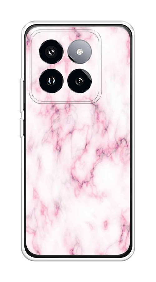 

Чехол на Xiaomi 14 Pro "Мрамор с розовым", Белый;розовый, 320450-1