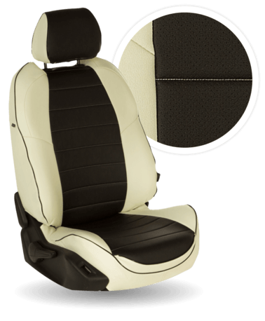 фото Чехлы для сидений автопилот kia ceed ii wag 5-ти дв 2012-2018| экокожа белый+черный
