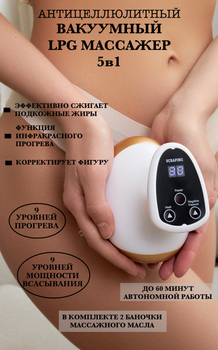 

Вакуумный массажер для тела, белый