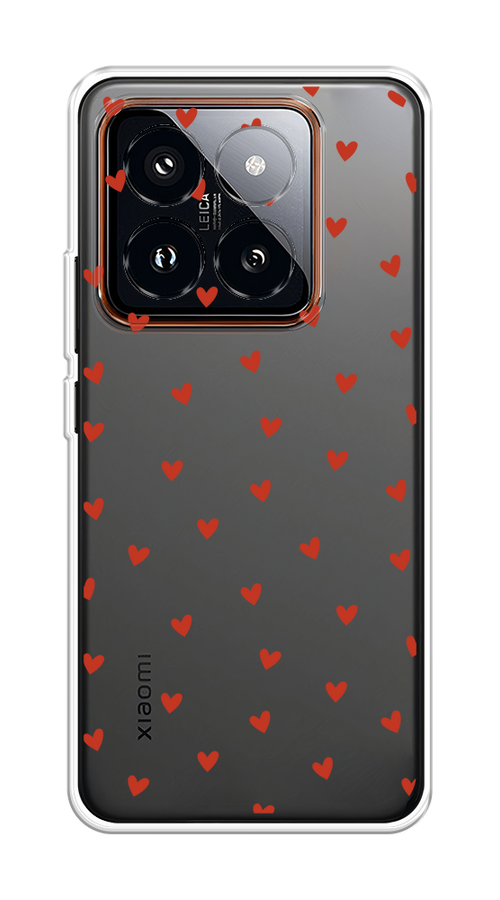 

Чехол на Xiaomi 14 Pro "Red hearts", Красный;прозрачный, 320450-1