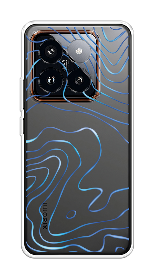 

Чехол на Xiaomi 14 Pro "Blue lines", Прозрачный;синий, 320450-1