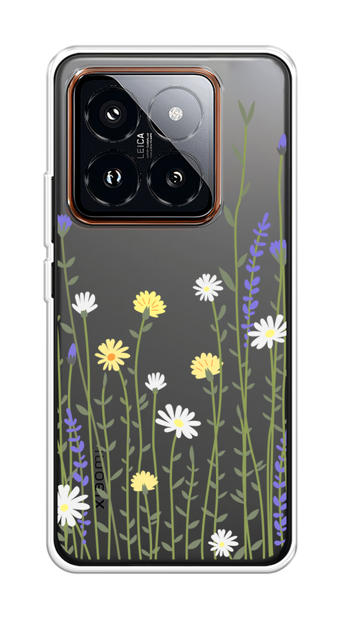 

Чехол на Xiaomi 14 Pro "Ромашка и лаванда", Зеленый;желтый;прозрачный, 320450-1