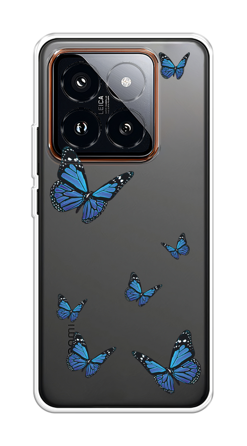 

Чехол на Xiaomi 14 Pro "Blue butterflies", Синий;черный, 320450-1