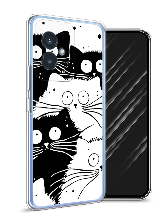 

Чехол Awog на Honor 100 "Коты черно-белые", Черный;белый, 6122750-1
