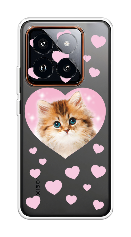 

Чехол на Xiaomi 14 Pro "Котенок в сердце", Розовый;оранжевый;белый;прозрачный, 320450-1