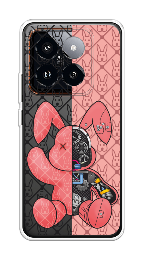 

Чехол на Xiaomi 14 Pro "Киборг-заяц розовый", Розовый;прозрачный;черный, 320450-1