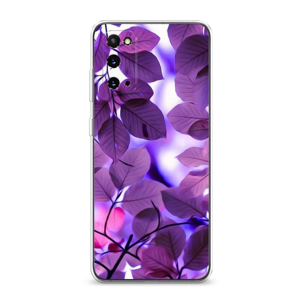 

Чехол на Samsung Galaxy S20 "Сиреневые листики", Фиолетовый;голубой, 29250-2