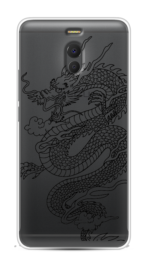 

Чехол на Meizu M6 Note "Большой китайский дракон", Черный;серый, 72150-1