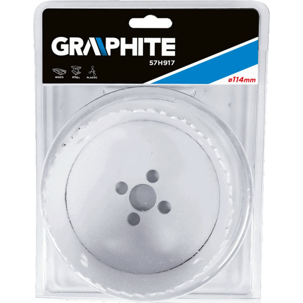 

Коронка сверлильная биметаллическая (114х38 мм) GRAPHITE 57H917