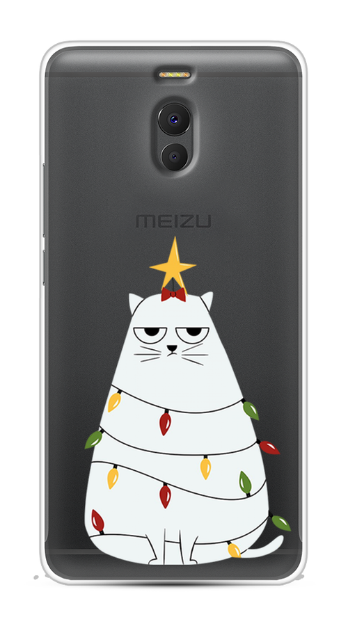 

Чехол на Meizu M6 Note "Котик в гирлянде", Белый;красный;желтый, 72150-1