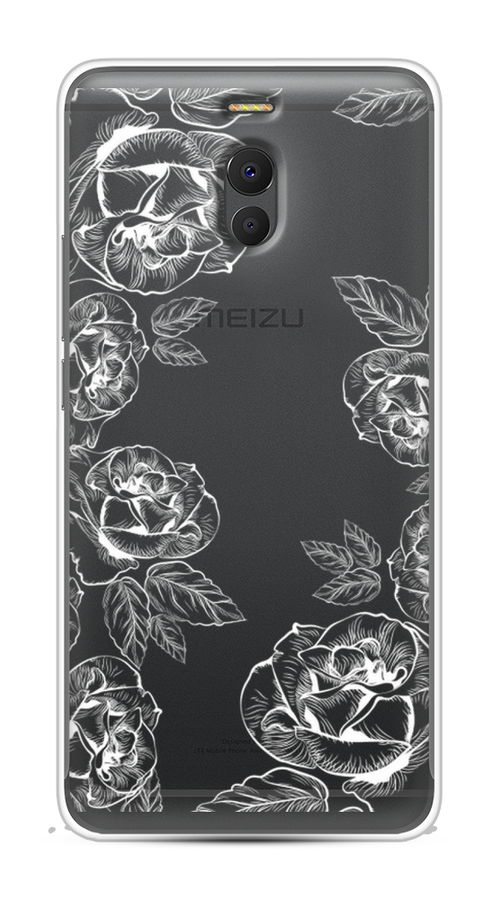 

Чехол на Meizu M6 Note "Розы графика", Черный;серый, 72150-2