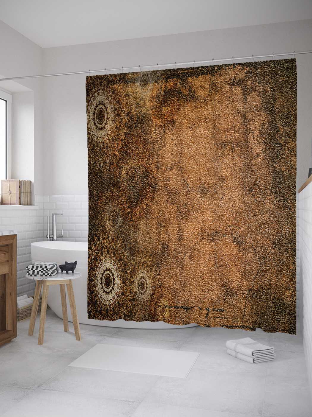 

Штора для ванной JoyArty "Абстракция часовых механизмов" из сатена, 180х200 см с крючками, Белый, Абстракция часовых механизмов