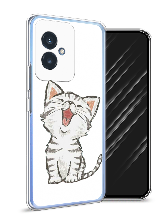 

Чехол Awog на Honor 100 "Котенок рисованный", Серый;белый, 6122750-1