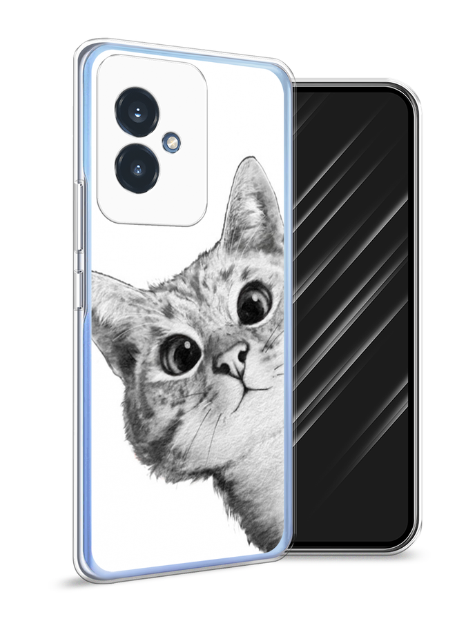 

Чехол Awog на Honor 100 "Кот рисунок черно-белый", Черный, 6122750-1