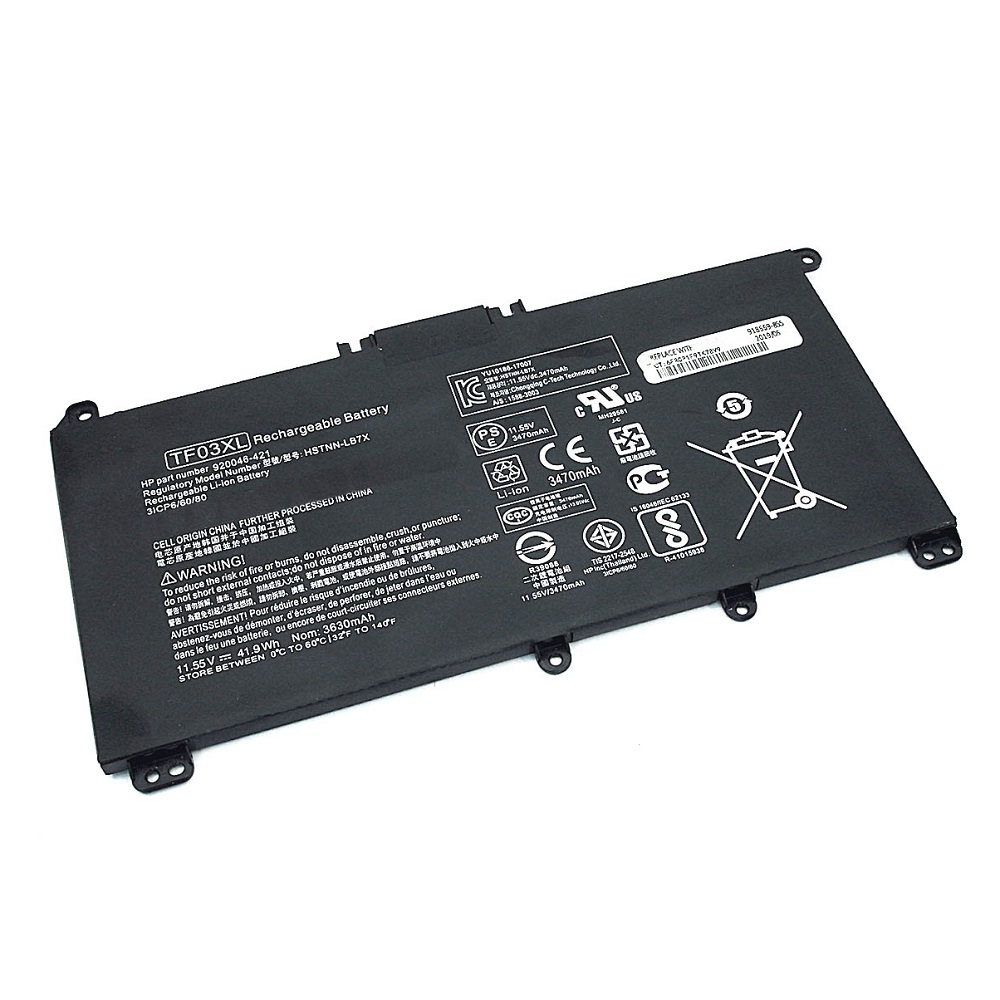 

Аккумулятор для ноутбука HP 15-CC 15-CD TF03XL 11.55V, Аккумулятор HP 15-CC, 15-CD 11.55V 41,9Wh