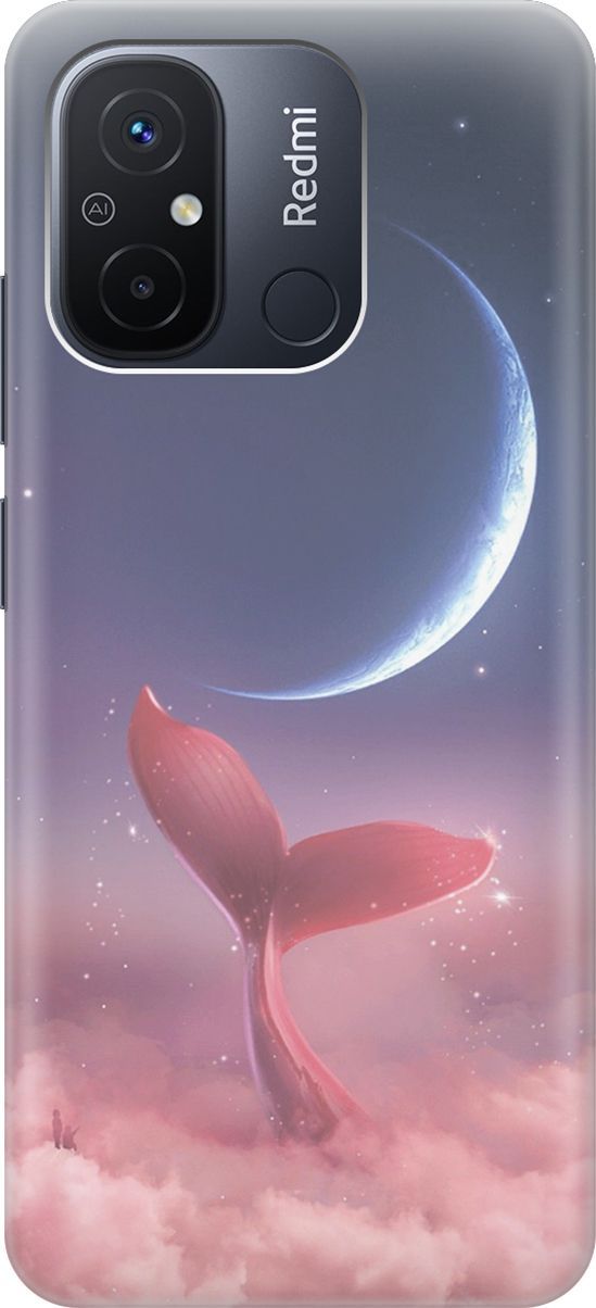 

Силиконовый чехол на Xiaomi Redmi 12C с принтом "Небесный кит", Розовый;синий, 158919