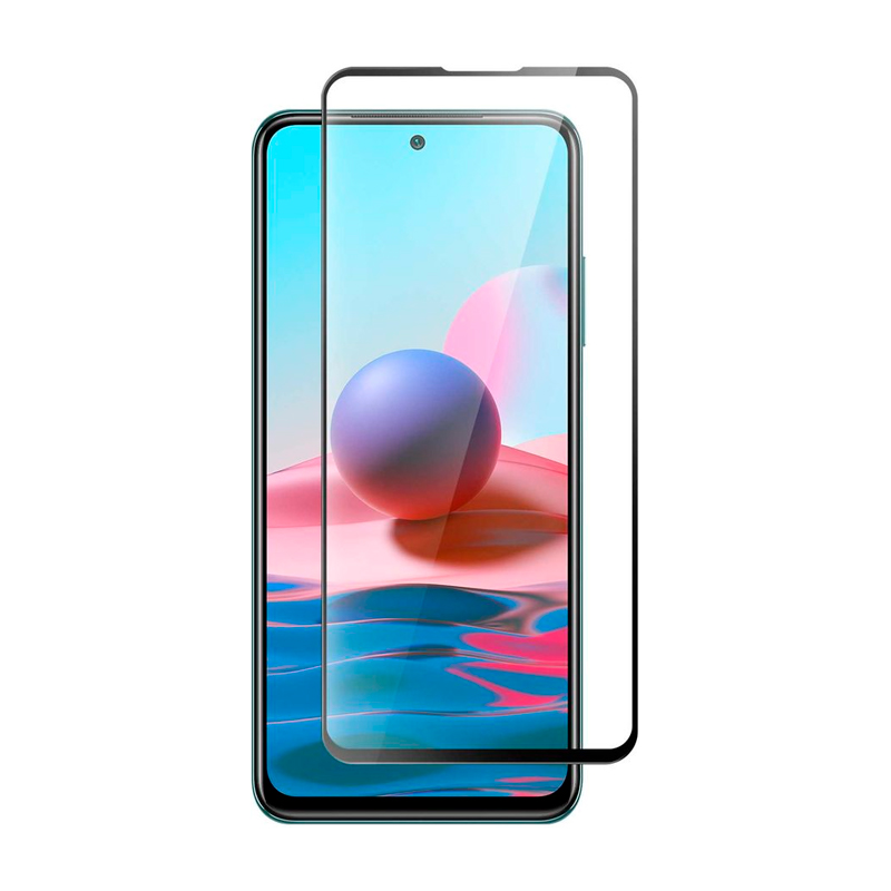 

Защитное стекло для экрана BORASCO для Xiaomi Redmi Note 10/10s прозрачная/черный [40081]